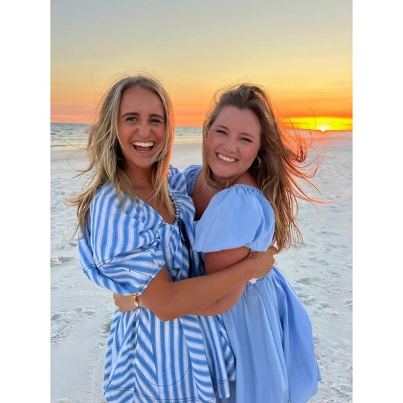 FREE PEOPLE Bop Around Stripe Romper in Oxford Combo Size Large - Picture 13 of 15